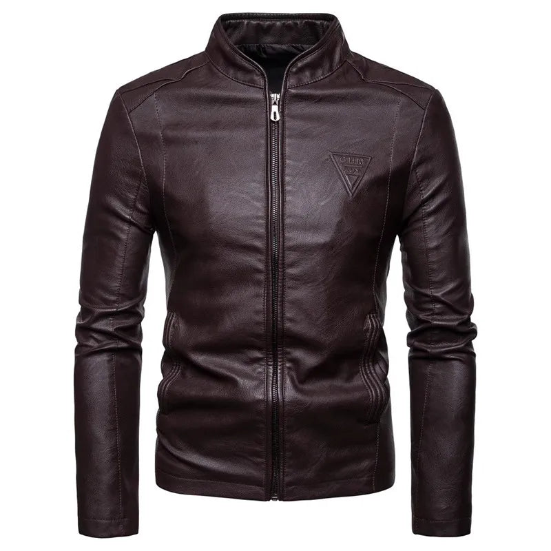 Jaqueta Masculina de Inverno em Couro Genuino - Spiky Premium