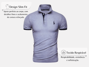 Kit 5 Camisas Polos Masculinas Animals - Branco, Azul, Cinza, Vermelho e Preto