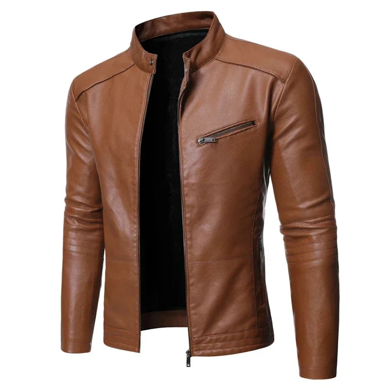 Jaqueta Masculina em Couro Genuino - Slim Men