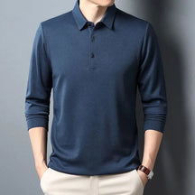 Camisa Polo Manga Longa Seda Gelo